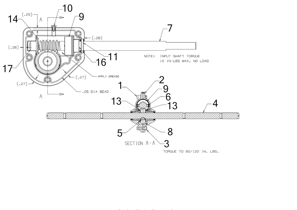 Auger Gearbox Assembly Diagram and Parts List for 2X24-INCH (31AM5CVR710)(2019) Cub Cadet Snow Blower